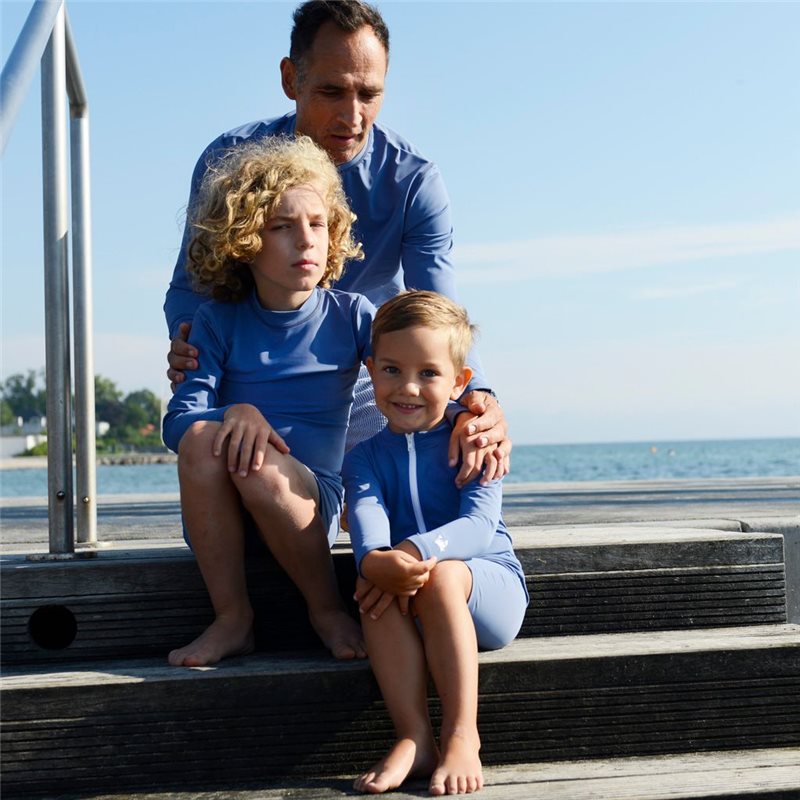 UV Shirt Heren Nordic Blue - lange mouw; UV shirts, Zwemkleding heren, UV shirt heren, Volwassenen (13+), Heren UV Shirts Petit 