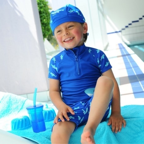 Overzicht Facet Scepticisme UV shirt en UV boardshort Haai | UV setje zwemkleding