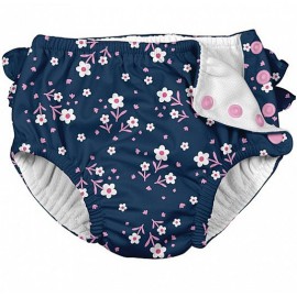 Meisjes Zwemluier Bloemetjes Blauw