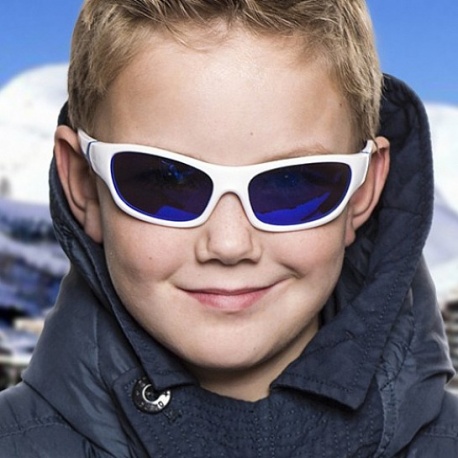 Zonnebril Kind 6-10 jr - White & Blue - Blue Revo - 6-10 years - Koolsun -- SPORT