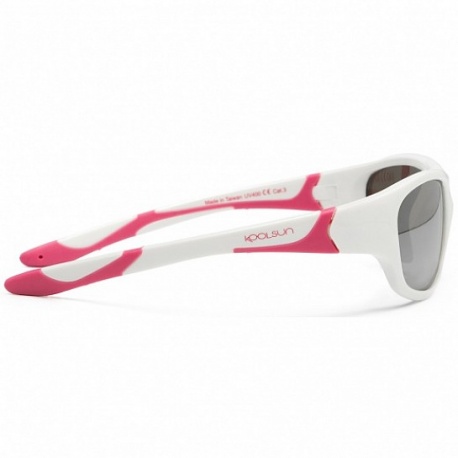 Zonnebril Kind - White & Cabaret - Silver Revo - 6-10 years - Koolsun - SPORT Zonnebril Kind - White & Cabaret - Silver Revo - 6-10 years - Koolsun - SPORT