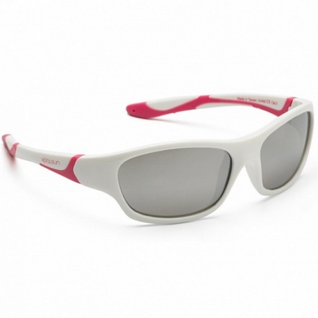 Zonnebril Kind - White & Cabaret - Silver Revo - 6-10 years - Koolsun - SPORT Zonnebril Kind - White & Cabaret - Silver Revo - 6-10 years - Koolsun - SPORT