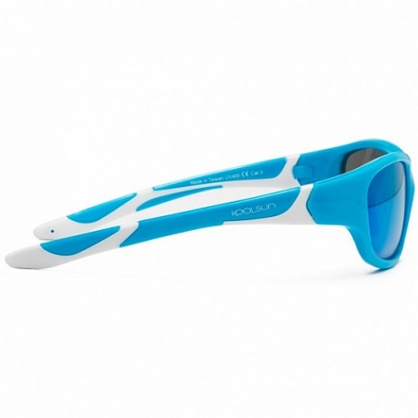 Zonnebril Kind - Aqua & White - Ice Blue Revo - 6-10 years -Koolsun - SPORT 