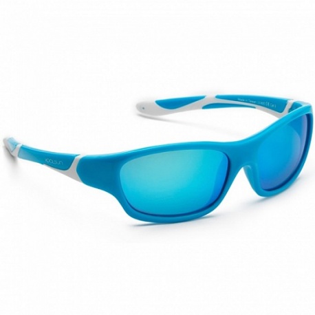 Zonnebril Kind - Aqua & White - Ice Blue Revo - 6-10 years -Koolsun - SPORT 