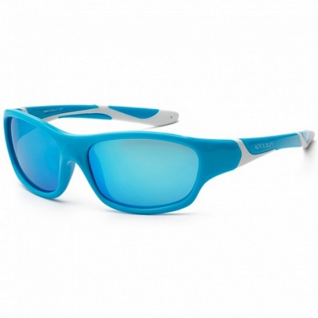 Zonnebril Kind - Aqua & White - Ice Blue Revo - 6-10 years -Koolsun - SPORT 