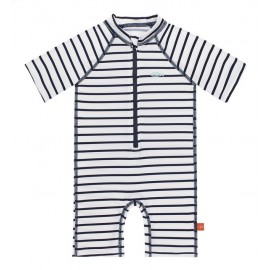 UV pakje Wit Blauw gestreept | UV baby badpak